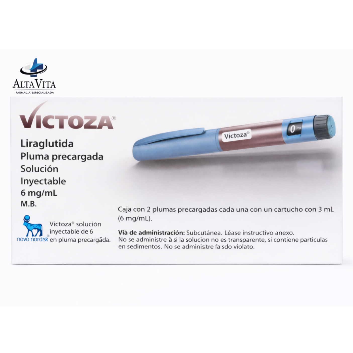 Victoza 6mg 1.7 mg C/2 Plumas - Liraglutida