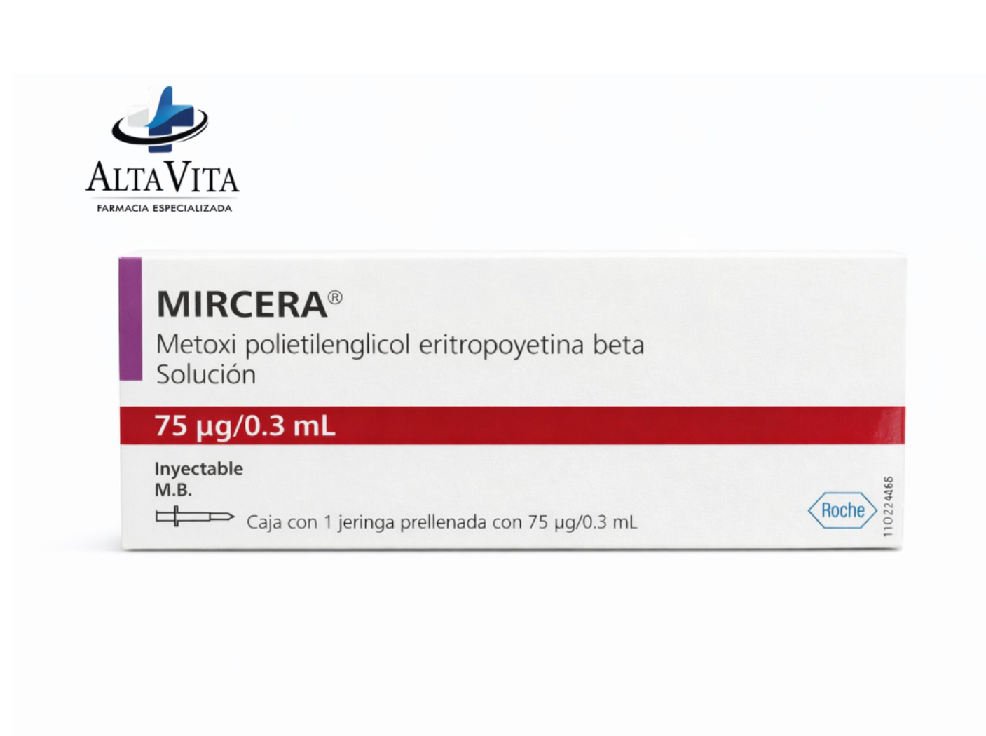 Mircera 75 MCG / 0.03 ml Sol Inyectable -  Metoxipolietilenglicol / Eritropoyetina Beta