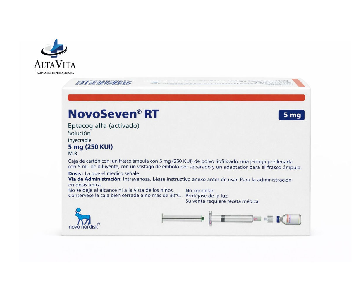 Novoseven RT 5 mg Inyectable  - Eptacog Alfa activado