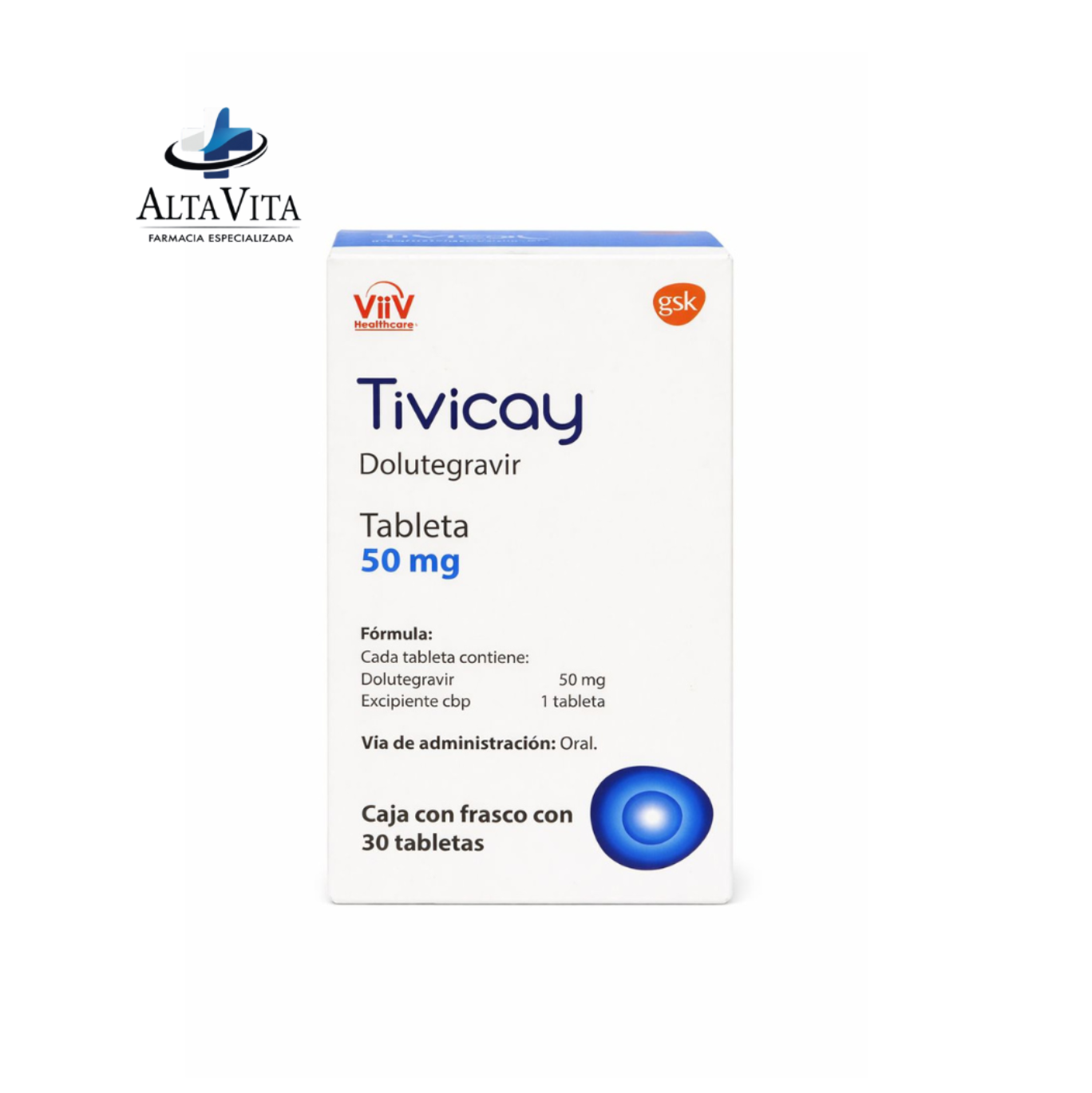 Tivicay 50 mg C/30 Tabletas - Dolutegravir