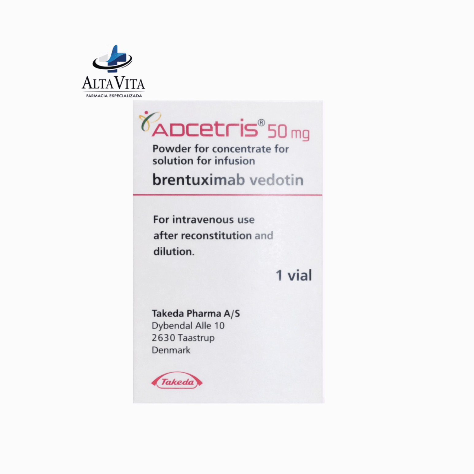 Adcetris 50 mg inyectable - Brentuximab Vedotin - Farmacia Oncológica Alta Vita