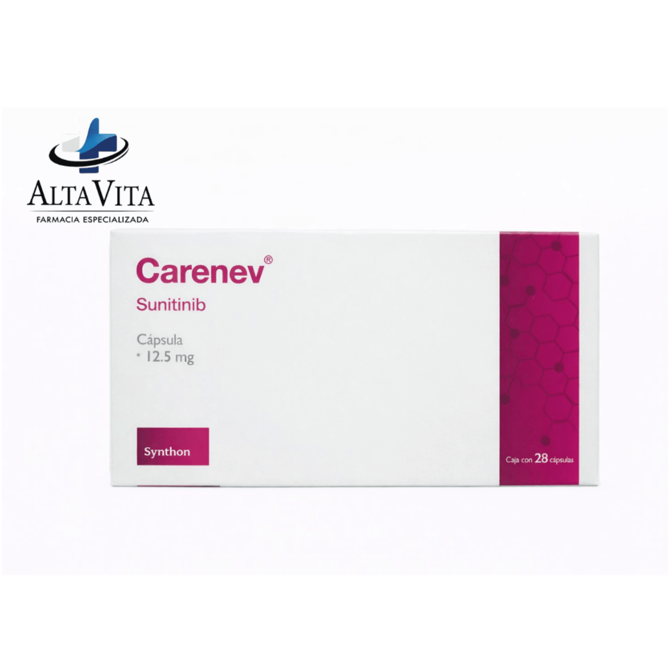 Carenev 12.5 mg C/28 Tabletas - Sunitinib - Farmacia Oncológica Alta Vita