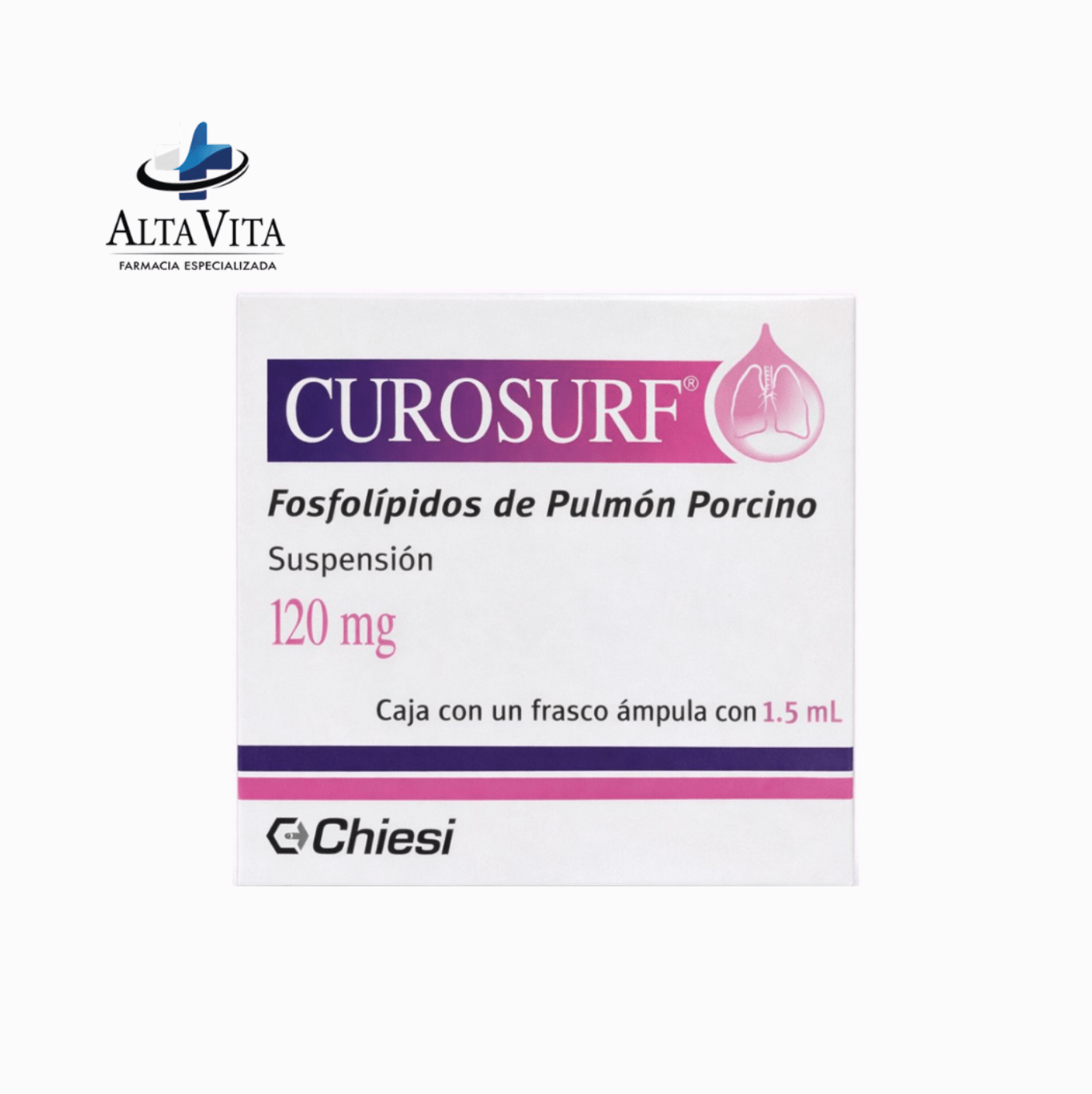 Curosurf 120 mg / 1.5 ml Suspensión - Fosfolípidos de pulmón porcino - Farmacia Oncológica Alta Vita