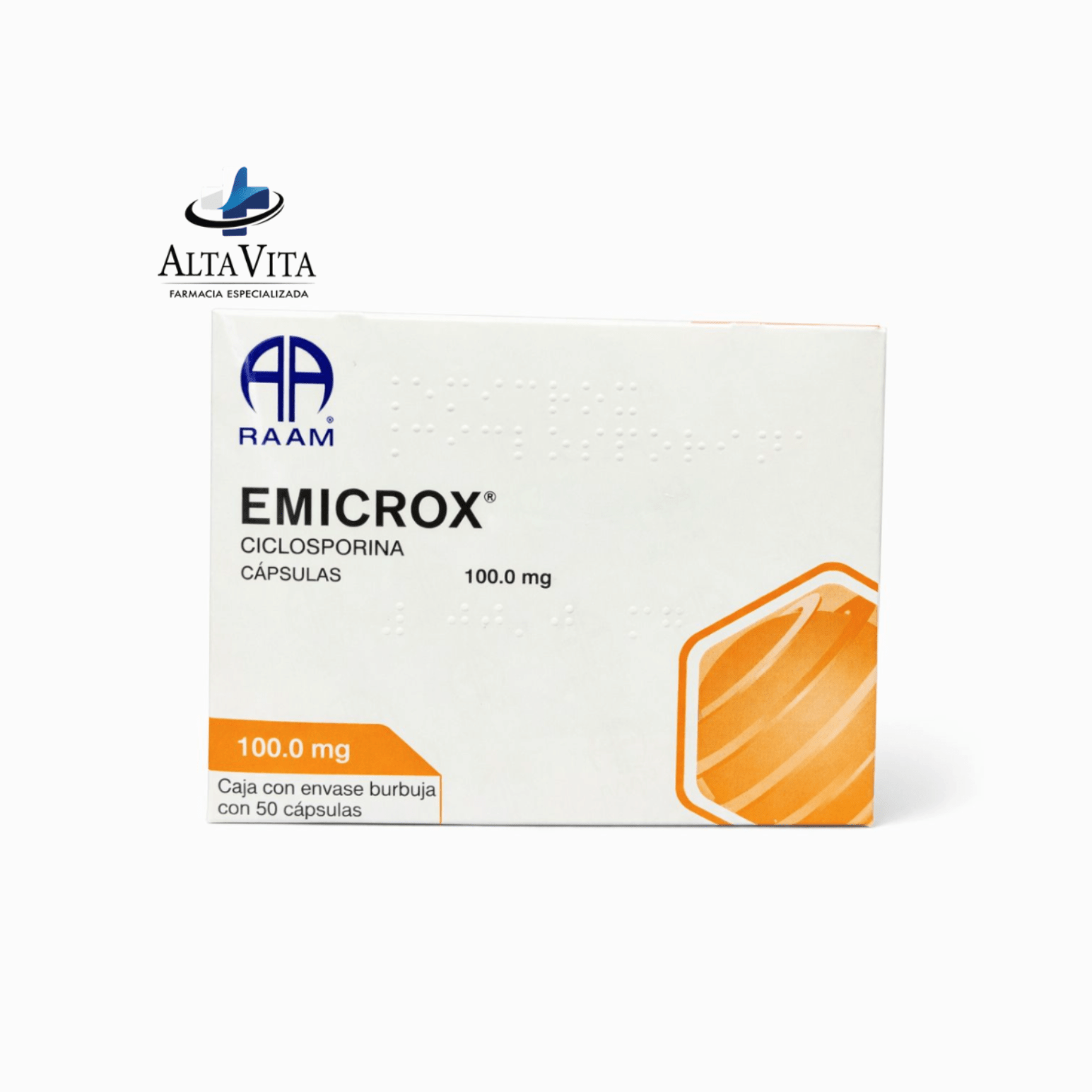 Emicrox 100 mg c/50 Cápsulas - Ciclosporina - Farmacia Oncológica Alta Vita