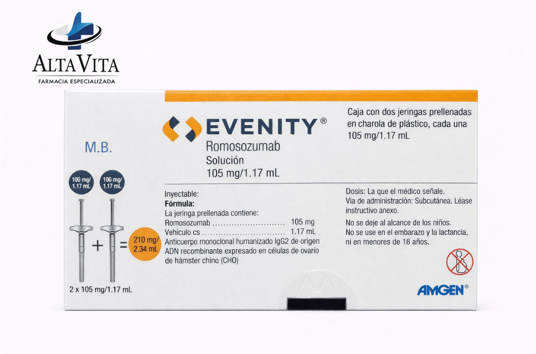 Evenity 105 mg C/2 Jeringas - Romosozumab - Farmacia Oncológica Alta Vita