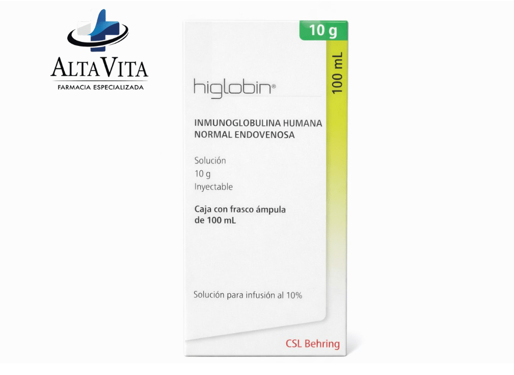 Higlobin 10 gr / 100 ml Sol Inyectable - Inmonuglobulina humana normal - Farmacia Oncológica Alta Vita