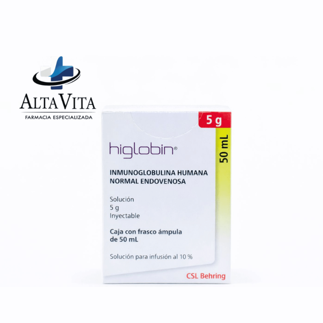 Higlobin 5 gr / 50 ml Sol Inyectable - Inmonuglobulina humana normal - Farmacia Oncológica Alta Vita