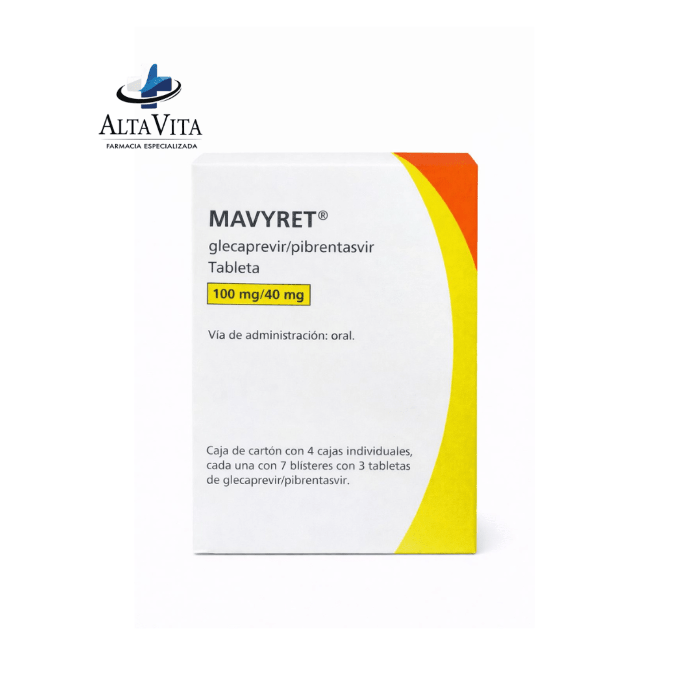 Mavyret 100 mg /40 mg C/84 Tabletas - Glecaprevir / Pibrentasvir - Farmacia Oncológica Alta Vita