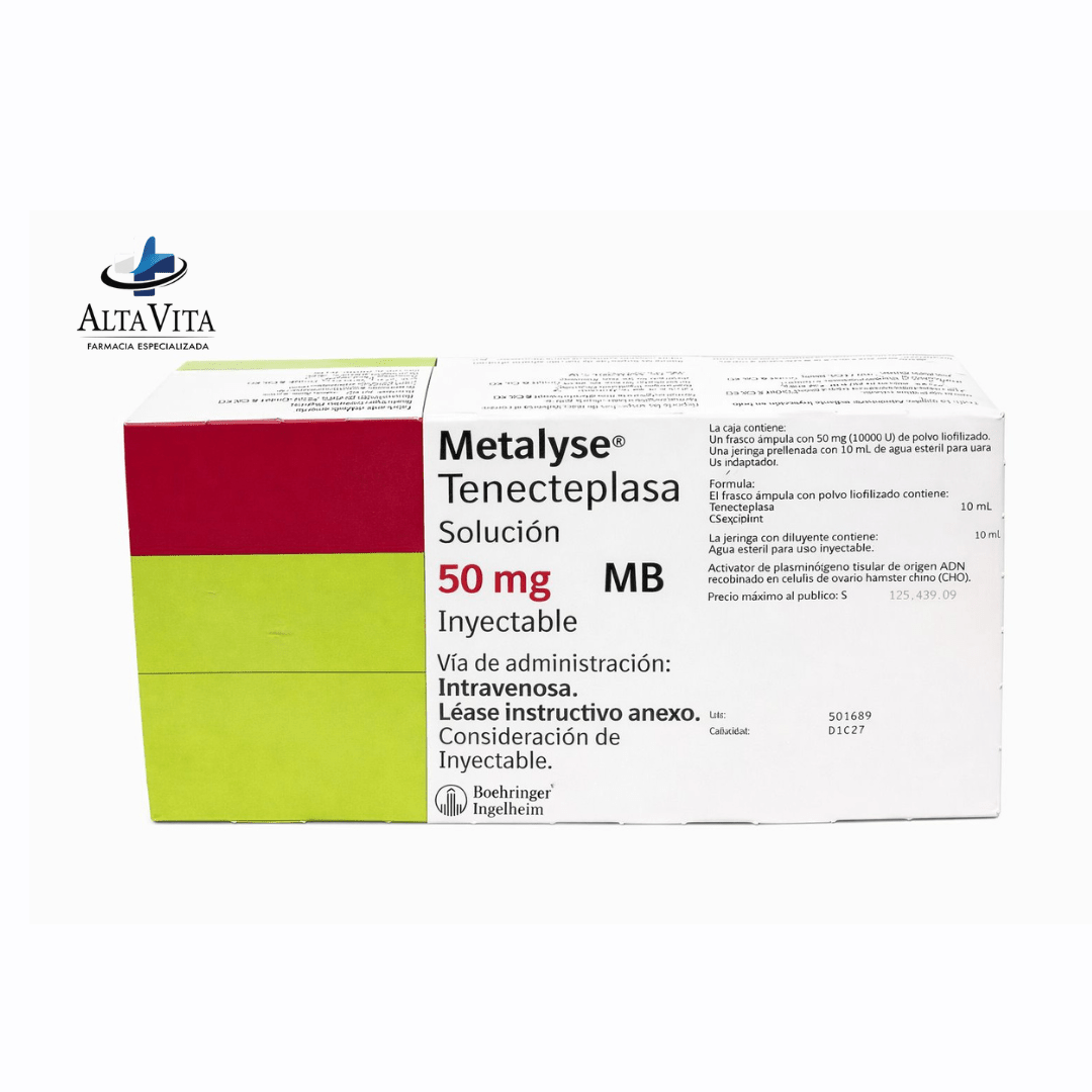 Metalyse 50 mg Sol Inyectable - Tenecteplasa - Farmacia Oncológica Alta Vita