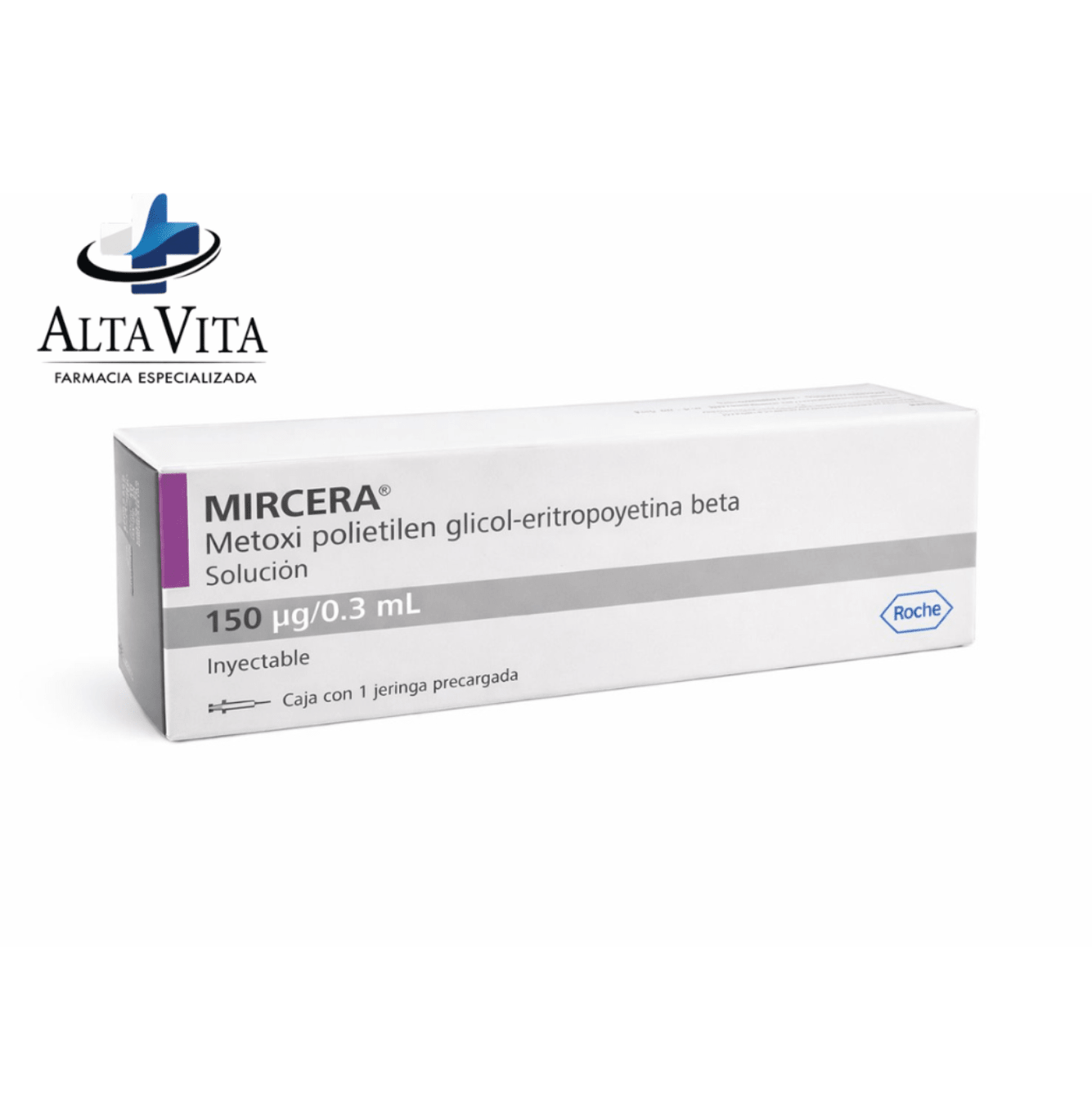 Mircera 150 MCG / 0.03 ml Sol Inyectable - Metoxipolietilenglicol / Eritropoyetina Beta - Farmacia Oncológica Alta Vita