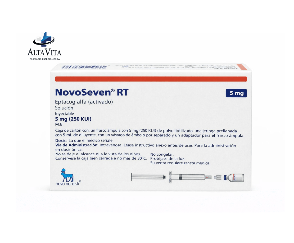 Novoseven RT 5 mg Inyectable - Eptacog Alfa activado - Farmacia Oncológica Alta Vita