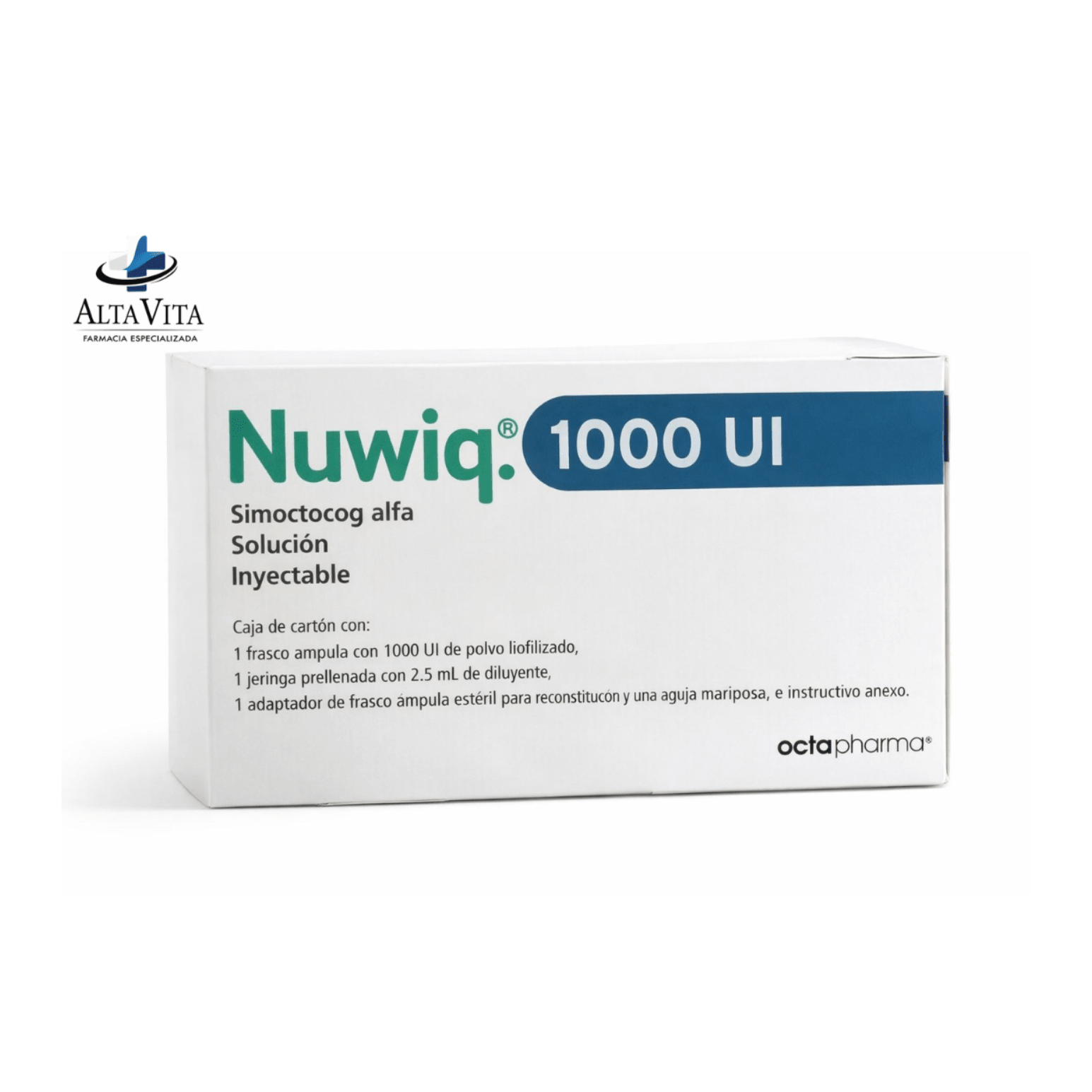 Nuwiq 1000 UI Sol Inyectable - Factor VIII - Farmacia Oncológica Alta Vita