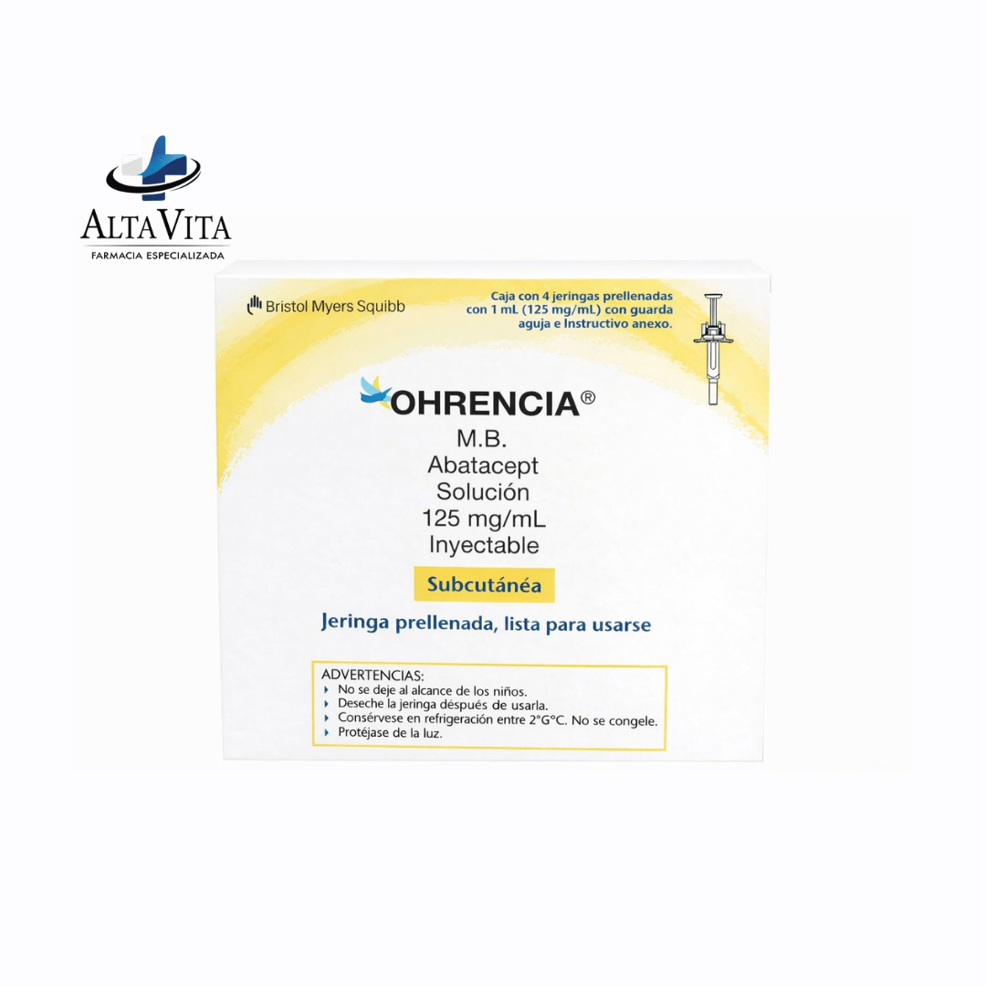 Ohrencia 125 mg C/4 Jeringas Prellenadas - Abatacept - Farmacia Oncológica Alta Vita