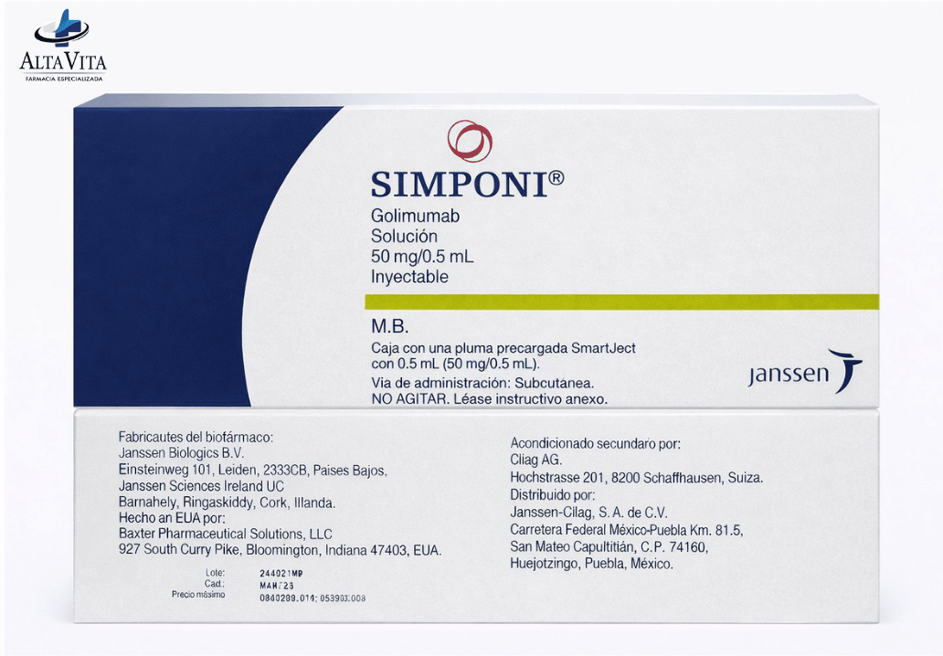 Simponi 50 mg / 0.5 mL Sol Inyectable - Golimumab - Farmacia Oncológica Alta Vita