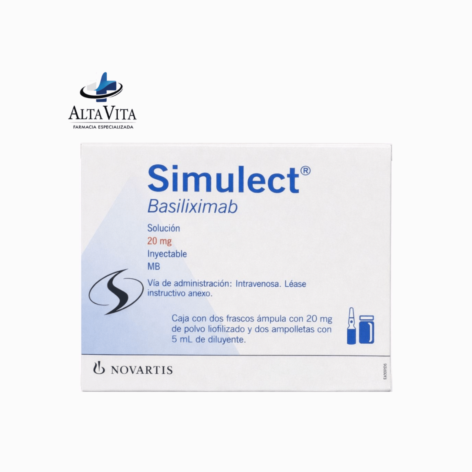 Simulect 20 mg c/2 Ampollas Solución Inyectable - Basiliximab - Farmacia Oncológica Alta Vita