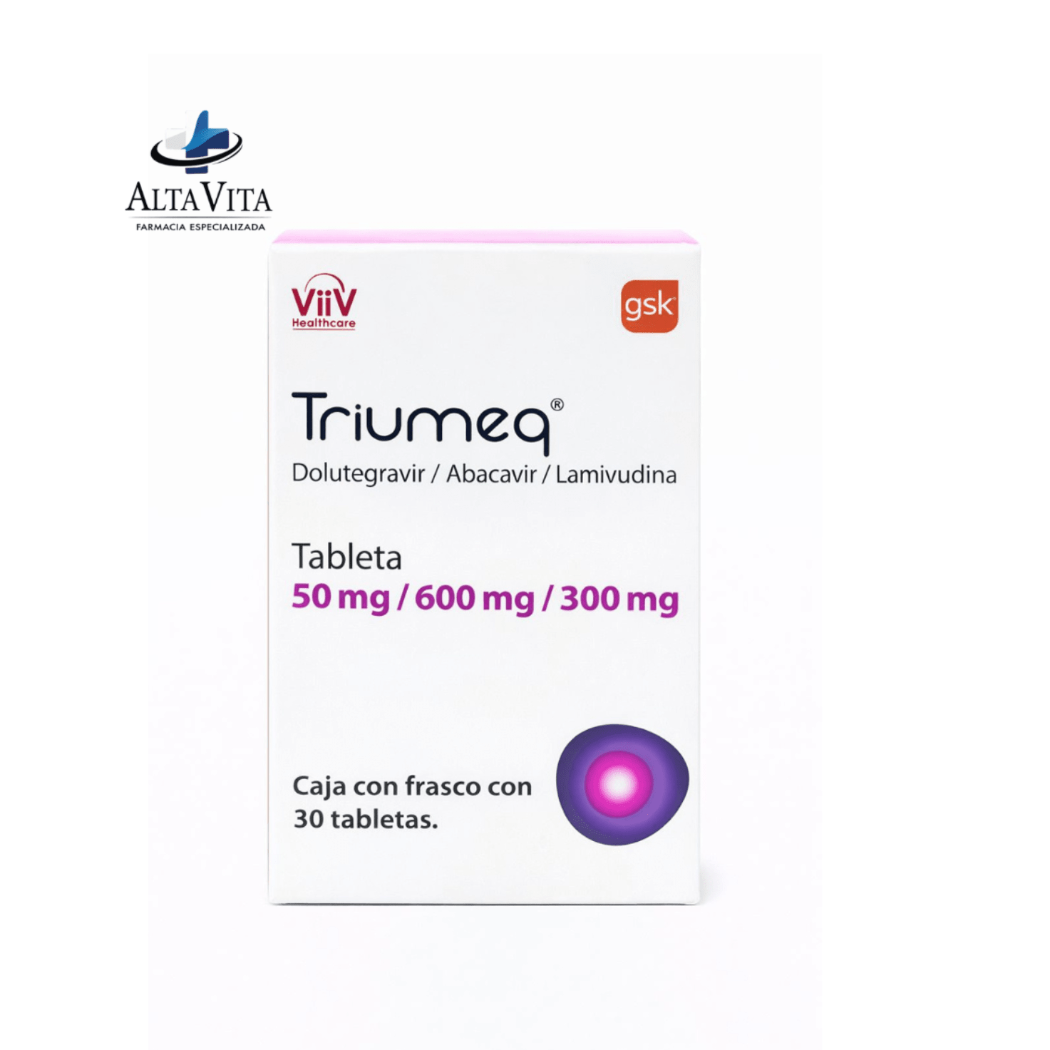 Triumeq 50 mg / 600 mg /300 mg - Dolutegravir, Abacavir, Lamivudina - Farmacia Oncológica Alta Vita