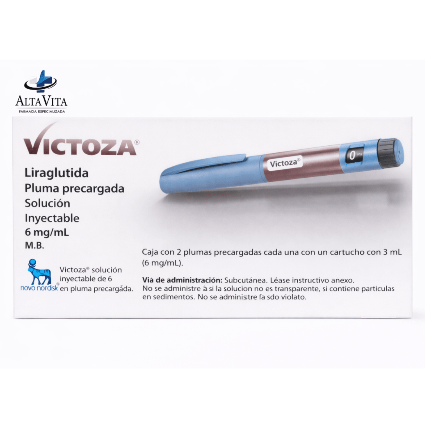 Victoza 6mg 1.7 mg C/2 Plumas - Liraglutida - Farmacia Oncológica Alta Vita