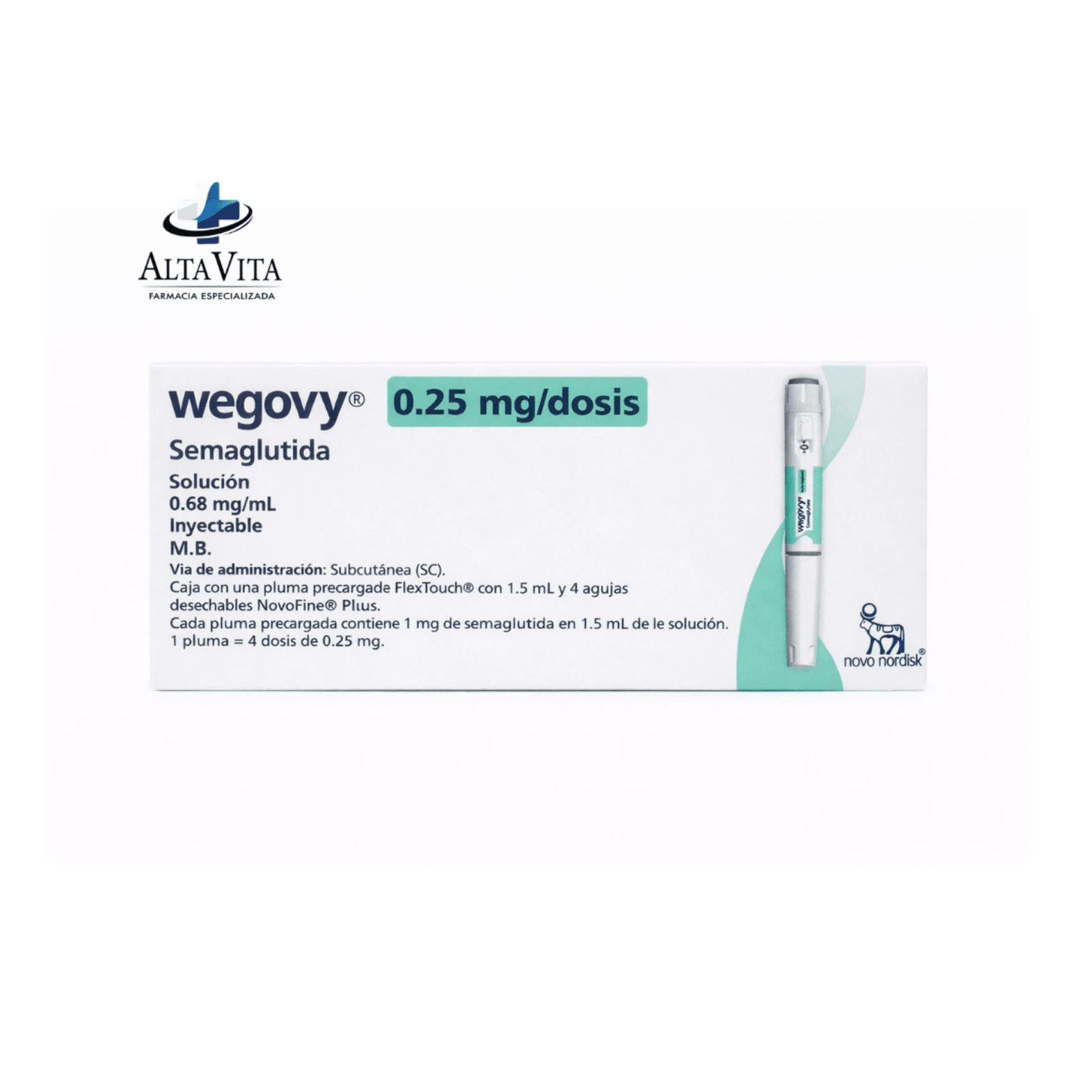 Wegoby 0.025 mg C/1 Pluma - Semaglutida - Farmacia Oncológica Alta Vita