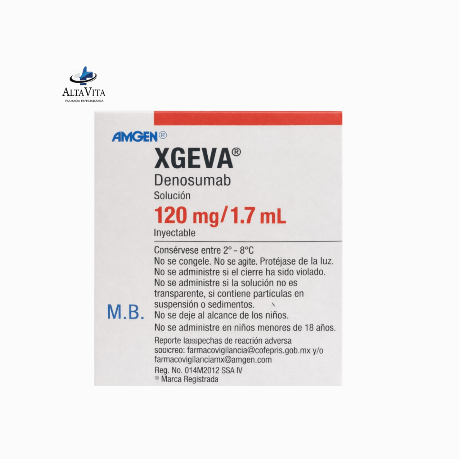 Xgeva 120 mg / 1.7 ml Solución Inyectable - Denosumab - Farmacia Oncológica Alta Vita