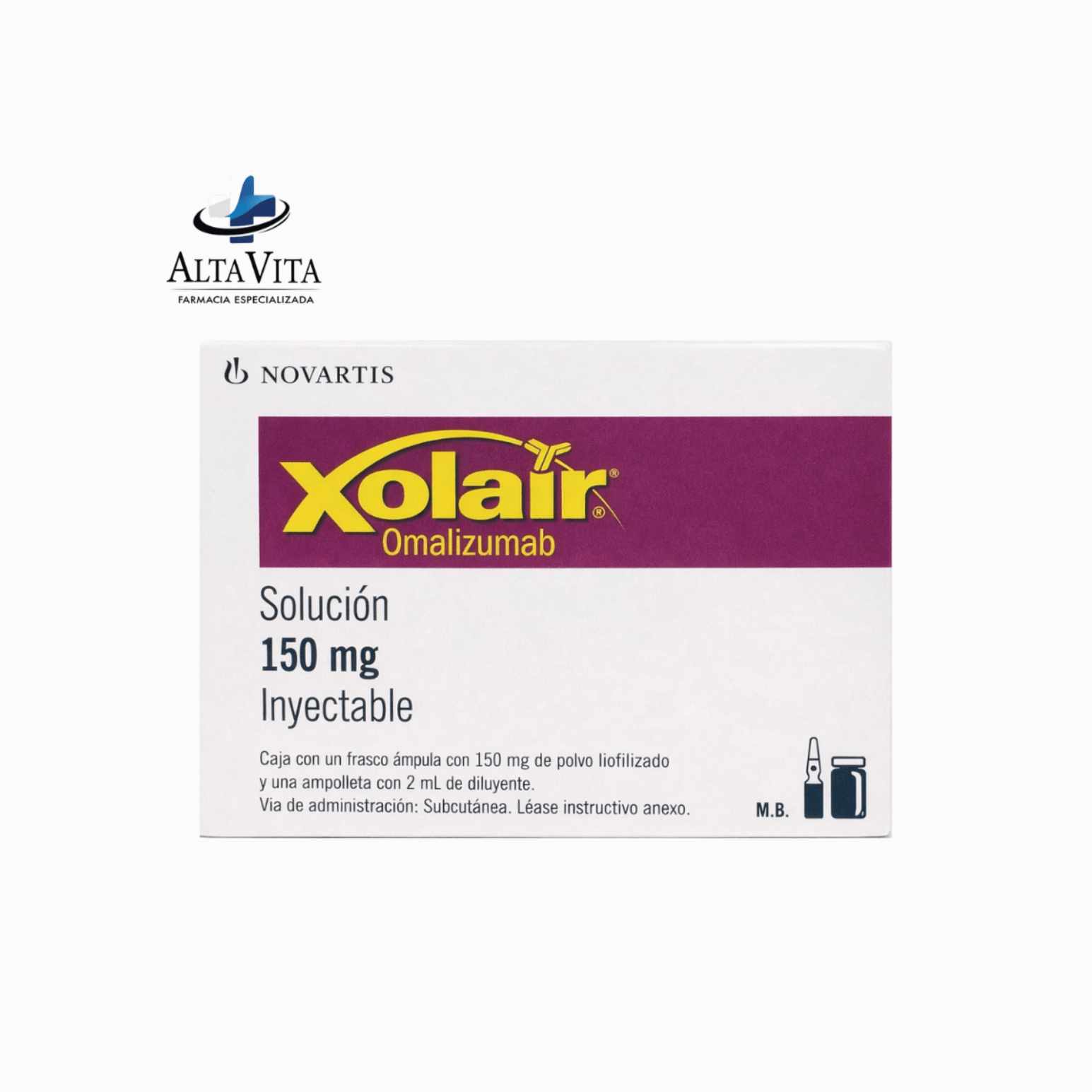 Xolair 150 mg / 1.2 ml Solución Inyectable - Omalizumab - Farmacia Oncológica Alta Vita