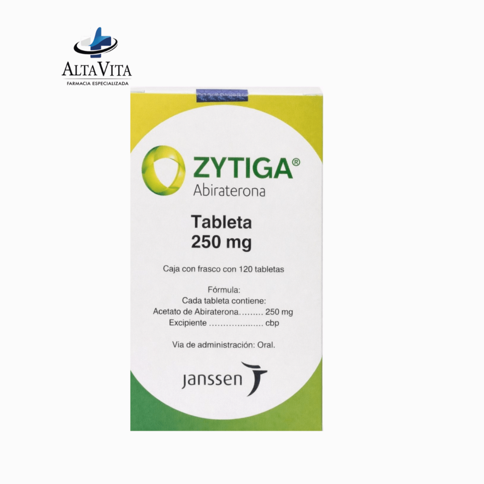 Zytiga 250 mg C/120 Tabletas - Abiraterona - Farmacia Oncológica Alta Vita