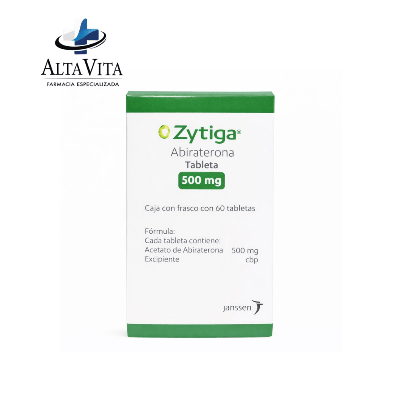 Zytiga 500 mg C/120 Tabletas - Abiraterona - Farmacia Oncológica Alta Vita